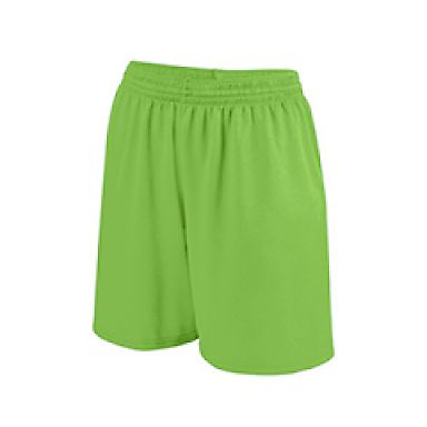 Augusta Sportswear 963 Girls Shockwave Shorts in Lime/ white front view