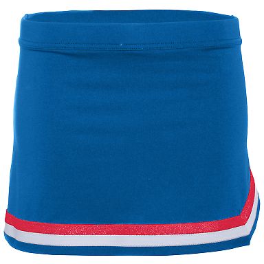Augusta Sportswear 9146 Girls' Pike Skirt in Royal/ red/ white front view