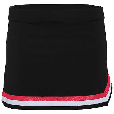 Augusta Sportswear 9146 Girls' Pike Skirt in Black/ red/ white front view