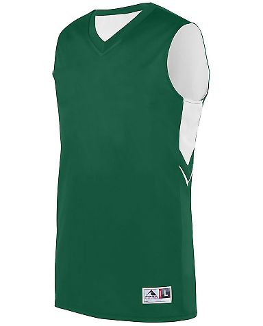 Augusta Sportswear 1167 Youth Alley-Oop Reversible in Dark green/ white front view