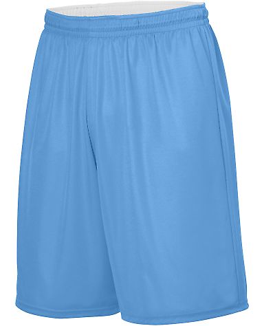Augusta Sportswear 1406 Reversible Wicking Shorts in Columbia blue/ white front view
