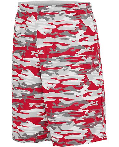 Augusta Sportswear 1406 Reversible Wicking Shorts in Red mod/ white front view