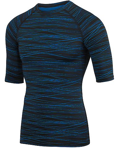 Augusta Sportswear 2607 Youth Hyperform Compressio in Black/ royal print front view