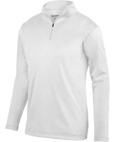 Augusta Sportswear 5507 Wicking Fleece Quarter-Zip in White front view