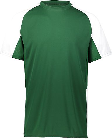 Augusta Sportswear 1517 Cutter Jersey in Dark green/ white front view