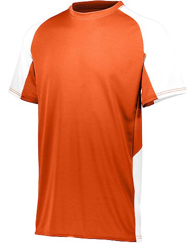 Augusta Sportswear 1518 Youth Cutter Jersey in Orange/ white front view