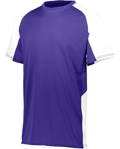 Augusta Sportswear 1518 Youth Cutter Jersey in Purple/ white front view