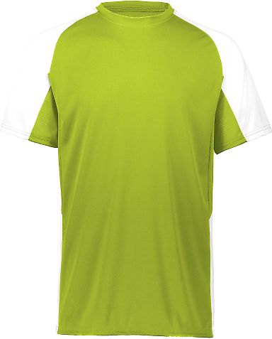 Augusta Sportswear 1518 Youth Cutter Jersey in Lime/ white front view