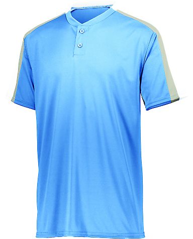 Augusta Sportswear 1557 Power Plus Jersey 2.0 in Columbia blue/ white/ silver grey front view