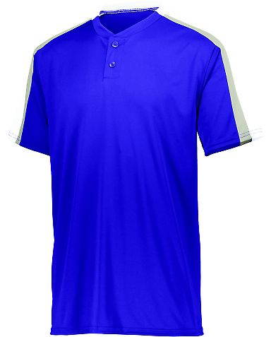 Augusta Sportswear 1557 Power Plus Jersey 2.0 in Purple/ white/ silver grey front view