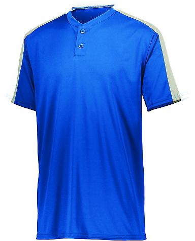 Augusta Sportswear 1558 Youth Power Plus Jersey 2. in Royal/ white/ silver grey front view
