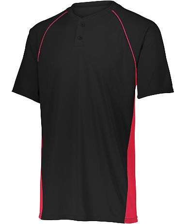Augusta Sportswear 1561 Youth Limit Jersey in Black/ red front view