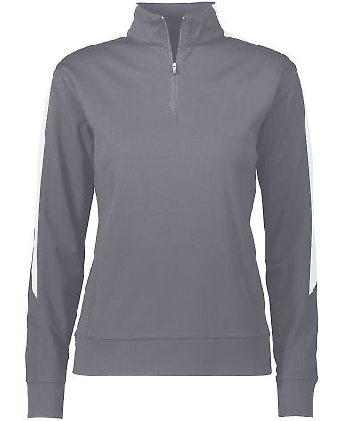 Augusta Sportswear 4388 Women's Medalist 2.0 Pullo in Graphite/ white front view