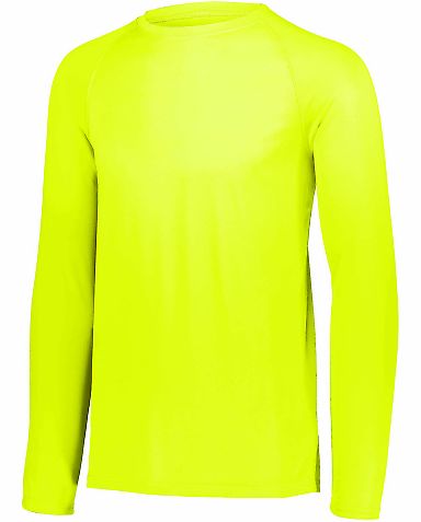 Augusta Sportswear 2795 Adult Attain Wicking Long- in Safety yellow front view