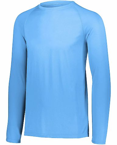 Augusta Sportswear 2796 Youth Attain Wicking Long  in Columbia blue front view