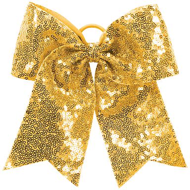 Augusta Sportswear 6702 Sequin Cheer Hair Bow in Gold front view