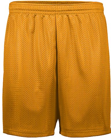 Augusta Sportswear 1843 Youth Tricot Mesh Shorts in Gold front view