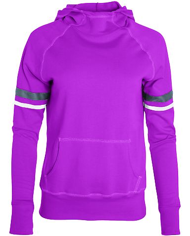 Augusta Sportswear 5441 Girls Spry Hoodie in Power pink/ white/ graphite front view