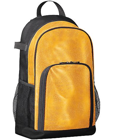 Augusta Sportswear 1106 All Out Glitter Backpack in Gold glitter/ black front view
