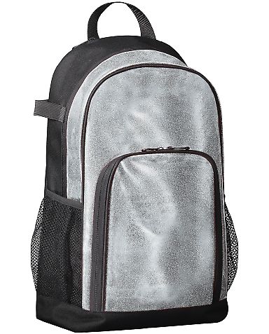 Augusta Sportswear 1106 All Out Glitter Backpack in Silver glitter/ black front view