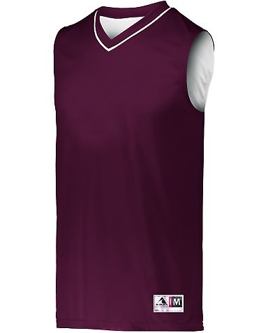 Augusta Sportswear 152 Reversible Two Color Jersey in Maroon/ white front view