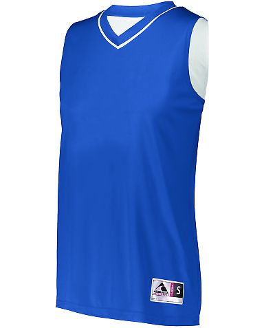 Augusta Sportswear 154 Women's Reversible Two Colo in Royal/ white front view