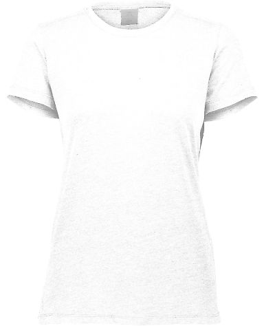 Augusta Sportswear 3067 Women's Triblend Short Sle in White front view