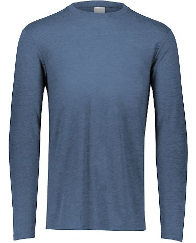 Augusta Sportswear 3076 Youth Triblend Long Sleeve in Storm heather front view