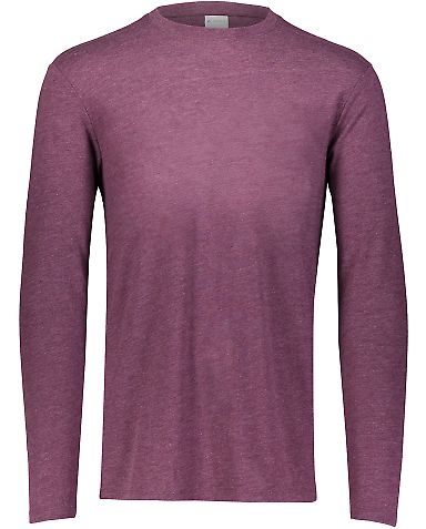 Augusta Sportswear 3076 Youth Triblend Long Sleeve in Maroon heather front view