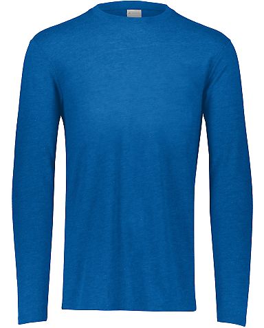 Augusta Sportswear 3076 Youth Triblend Long Sleeve in Royal heather front view