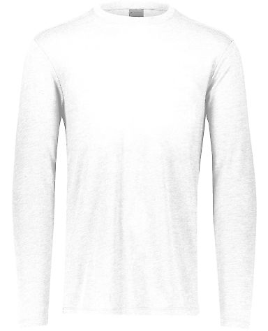 Augusta Sportswear 3076 Youth Triblend Long Sleeve in White front view