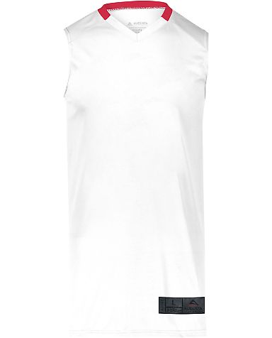 Augusta Sportswear 1730 Step-Back Basketball Jerse in White/ red front view
