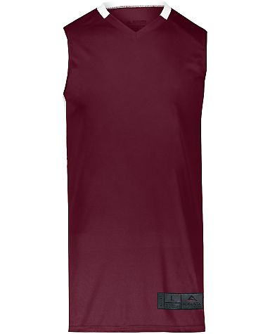 Augusta Sportswear 1730 Step-Back Basketball Jerse in Maroon/ white front view
