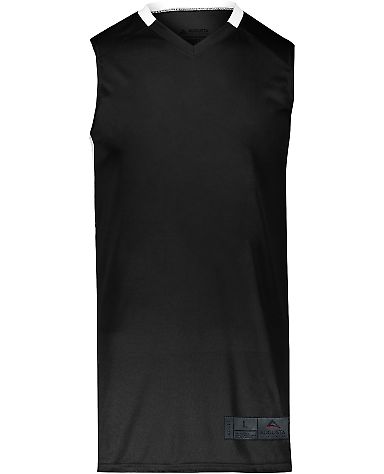 Augusta Sportswear 1730 Step-Back Basketball Jerse in Black/ white front view