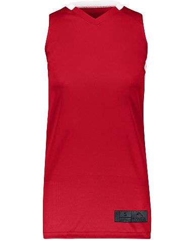 Augusta Sportswear 1732 Women's Step-Back Basketba in Red/ white front view
