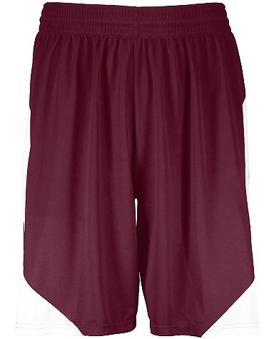 Augusta Sportswear 1734 Youth Step-Back Basketball in Maroon/ white front view