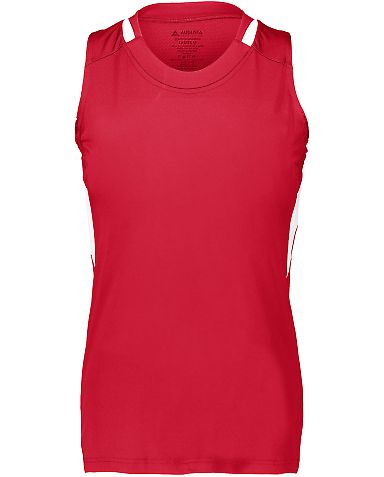 Augusta Sportswear 2436 Women's Crossover Tank Top in Red/ white front view