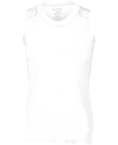 Augusta Sportswear 2437 Girls Crossover Tank Top in White/ white front view
