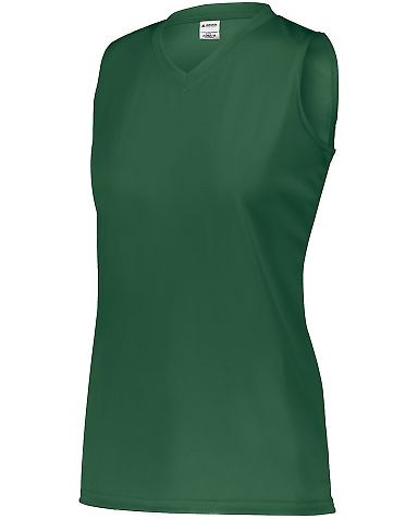 Augusta Sportswear 4794 Women's Sleeveless Wicking in Dark green front view