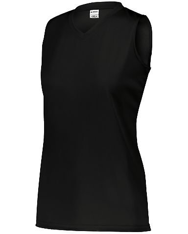 Augusta Sportswear 4795 Girls' Sleeveless Wicking  in Black front view