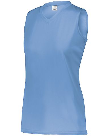 Augusta Sportswear 4795 Girls' Sleeveless Wicking  in Columbia blue front view
