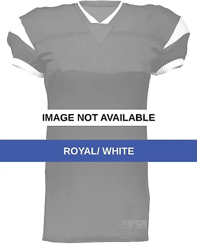 Augusta Sportswear 9582 Slant Football Jersey Royal/ White front view