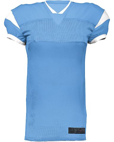 Augusta Sportswear 9582 Slant Football Jersey in Columbia blue/ white front view