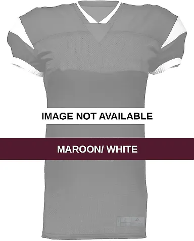 Augusta Sportswear 9583 Youth Slant Football Jerse Maroon/ White front view