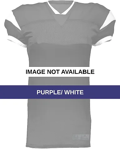 Augusta Sportswear 9583 Youth Slant Football Jerse Purple/ White front view