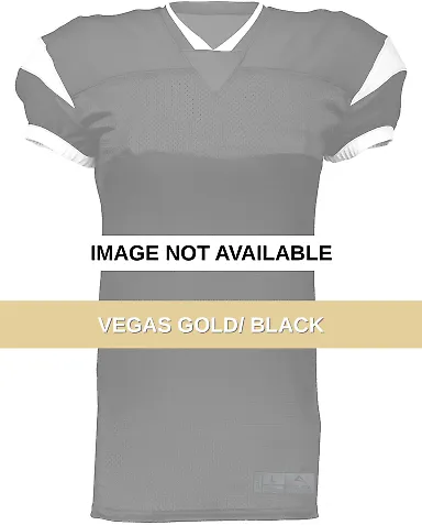 Augusta Sportswear 9583 Youth Slant Football Jerse Vegas Gold/ Black front view