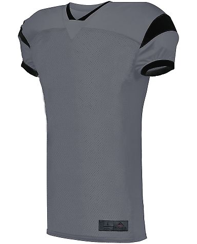 Augusta Sportswear 9583 Youth Slant Football Jerse in Graphite/ black front view