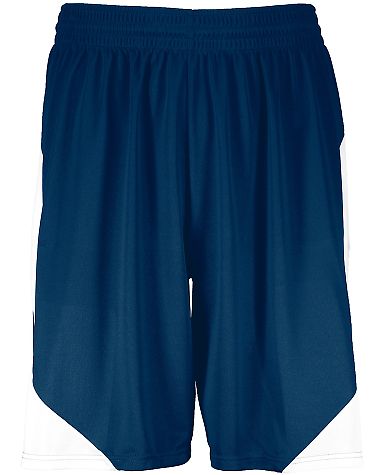 Augusta Sportswear 1733 Step-Back Basketball Short in Navy/ white front view