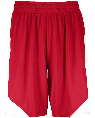 Augusta Sportswear 1733 Step-Back Basketball Short in Red/ white front view
