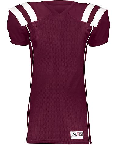 Augusta Sportswear 9581 Youth T-Form Football Jers in Maroon/ white front view